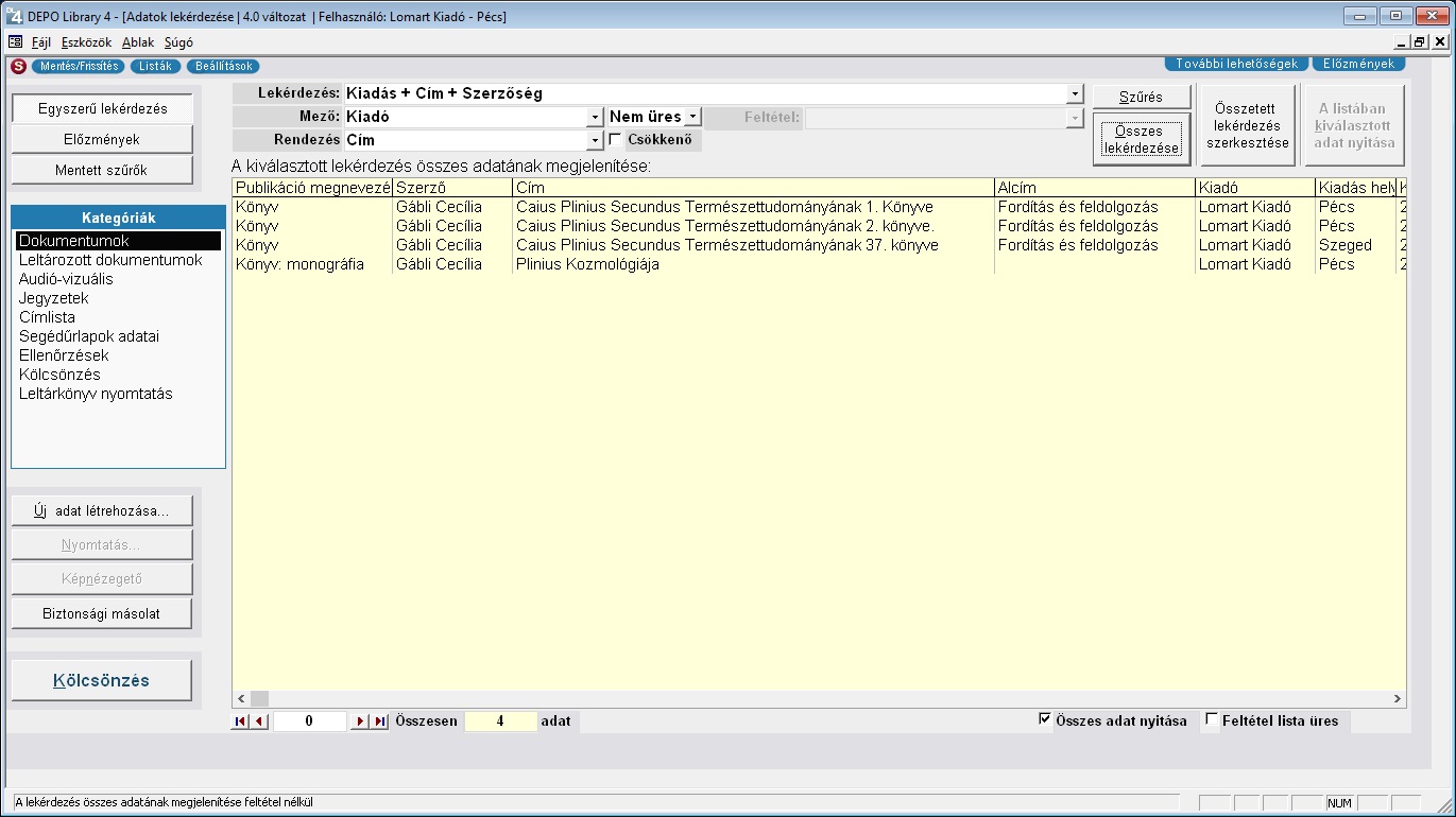 Indítás, adatok lekérdezése rlap képe.